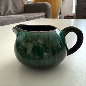 Blue Mountain Pottery Canada Emerald Green Drip Glaze Creamer Vessel Pitcher Jug